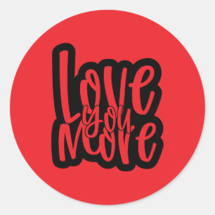 Romantische liefde meer woordkunst ronde sticker