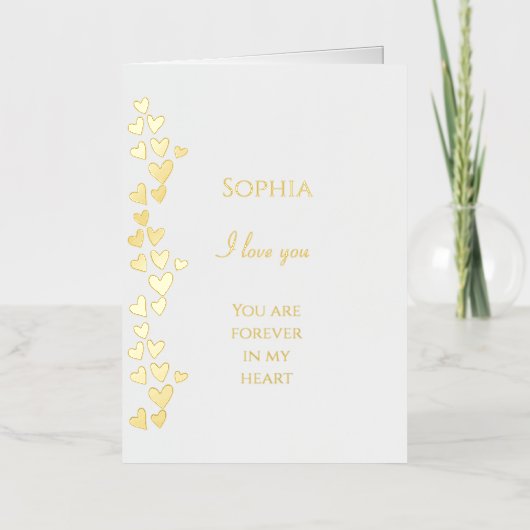 Romantische liefde Mini Hearts Folie Wenskaart (Voorkant)