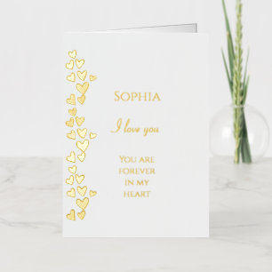 Romantische liefde Mini Hearts Folie Wenskaart