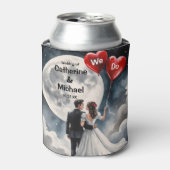 Romantische liefde op wolk negen sprookjeshuwelijk blikjeskoeler (Blikje Voorkant)