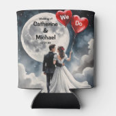 Romantische liefde op wolk negen sprookjeshuwelijk blikjeskoeler (Achterkant)