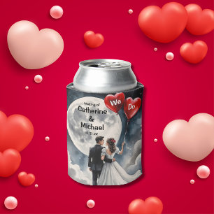 Romantische liefde op wolk negen sprookjeshuwelijk blikjeskoeler