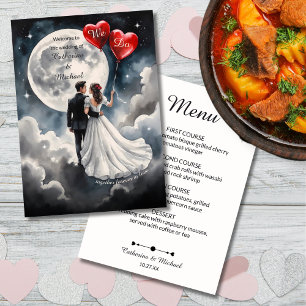 Romantische liefde op wolk negen sprookjeshuwelijk menu