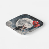 Romantische liefde op wolk negen sprookjeshuwelijk papieren bordje (Gebogen)