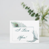 Romantische liefde Quote Inspirerend pauw Briefkaart (Staand voorkant)