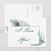 Romantische liefde Quote Inspirerend pauw Briefkaart (Voorkant / Achterkant)