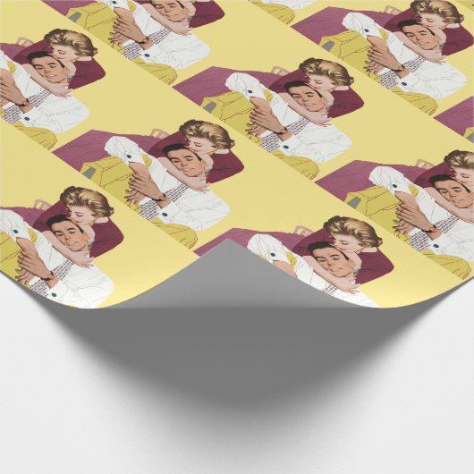  Romantische liefde, Retro Romance Cadeaupapier (Hoek)