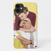  Romantische liefde, Retro Romance in Geel Case-Mate iPhone Case (Achterkant)