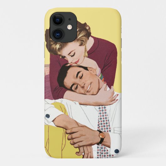 Romantische liefde, Retro Romance in Geel Case-Mate iPhone Case (Achterkant)