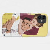 Romantische liefde, Retro Romance in Geel Case-Mate iPhone Case (Achterkant (horizontaal))