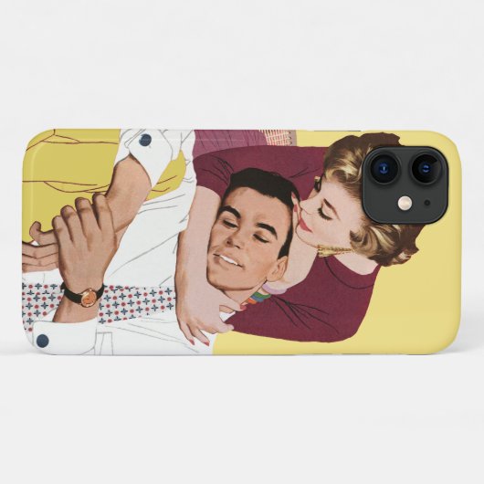  Romantische liefde, Retro Romance in Geel Case-Mate iPhone Case (Achterkant (horizontaal))