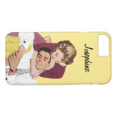  Romantische liefde, Retro Romance in Geel Case-Mate iPhone Case (Achterkant (Horizontaal))