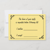  Romantische liefde, Retro Romance RSVP Kaartje (Achterkant)