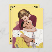 Romantische liefde, Retro Romance uitnodiging (Voorkant / Achterkant)