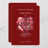 Romantische Liefde Rode Roos Hart Bloem Bruiloft Kaart (Voorkant / Achterkant)