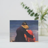  Romantische liefde, Romance op het strand Briefkaart (Staand voorkant)
