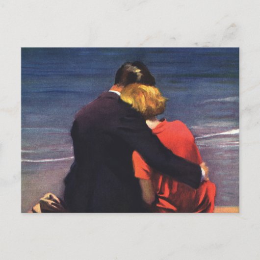  Romantische liefde, Romance op het strand Briefkaart (Voorkant)