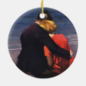  Romantische liefde, Romance op het strand Keramisch Ornament (Achterkant)