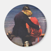  Romantische liefde, Romance op het strand Magneet (Voorkant)