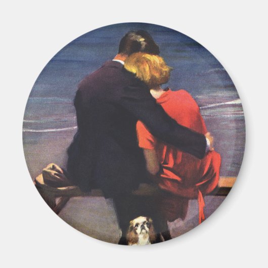  Romantische liefde, Romance op het strand Magneet (Voorkant)