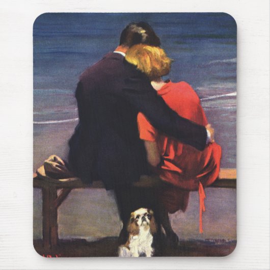 Romantische liefde, Romance op het strand Muismat (Voorkant)