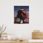  Romantische liefde, Romance op het strand Poster (Keuken)