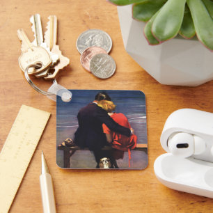 Romantische liefde, Romance op het strand Sleutelhanger