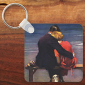  Romantische liefde, Romance op het strand Sleutelhanger (Voorkant)