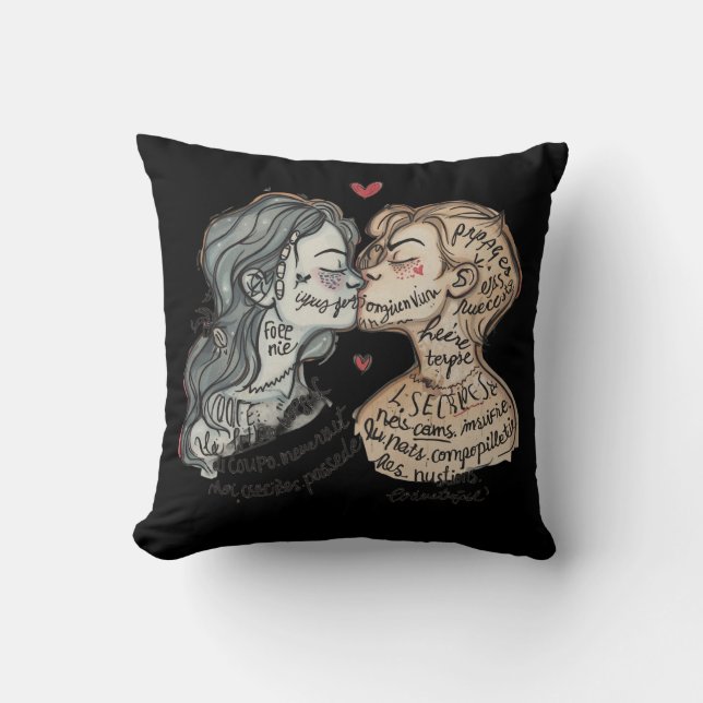 Romantische Liefde Sierkussen Artistieke Home Deco (Voorkant)