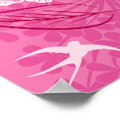 Romantische liefde silhouet patroon roze harten poster (Hoek)