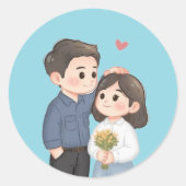 Romantische liefde Stickers - Schattigee paar cade (Voorkant)