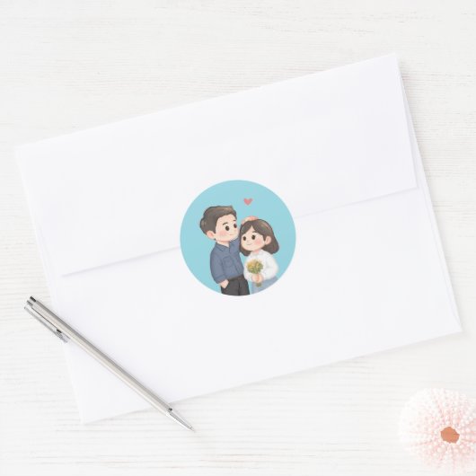 Romantische liefde Stickers - Schattigee paar cade (Envelop)