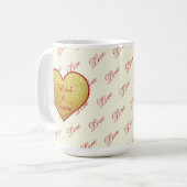 Romantische Liefde Typografie Rode Hart Valentijns Koffiemok (Voorkant links)