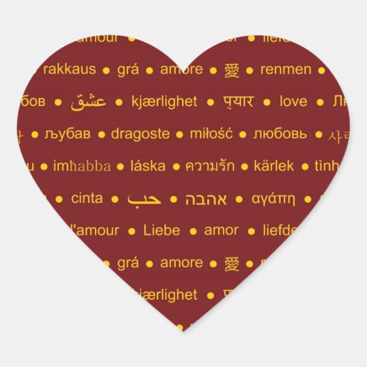 Romantische Liefde typografie tekstontwerp Hart Sticker (Voorkant)