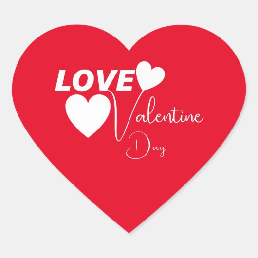 Romantische liefde Valentijnsdag Hart Sticker (Voorkant)