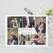 Romantische Liefde Valentijnsdag paar foto Collage Feestdagenkaart (Staand voorkant)