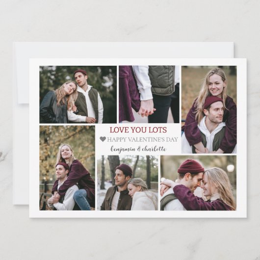 Romantische Liefde Valentijnsdag paar foto Collage Feestdagenkaart (Voorkant)