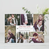 Romantische Liefde Valentijnsdag paar foto Collage Feestdagenkaart (Staand voorkant)