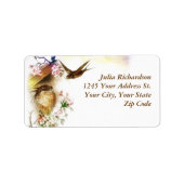 romantische liefde vogels bruiloft adresetiketten etiket (Voorkant)