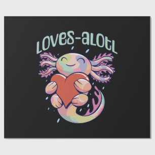 Romantische Liefdes - gelukkige axolotl Cadeaupapier