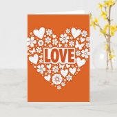 Romantische Liefdes Hart Bloemen Kaart (Gele Bloem)