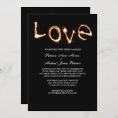 Romantische liefdes vonken bruiloft uitnodiging (Voorkant / Achterkant)