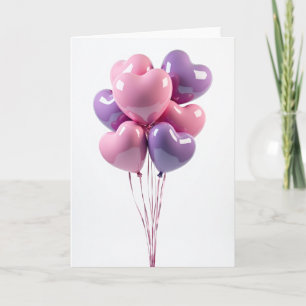 Romantische Liefdesballonnenkaart Kaart