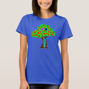 °· Romantische Liefdesboom Vrouwen Crew Hals T-Shi T-shirt