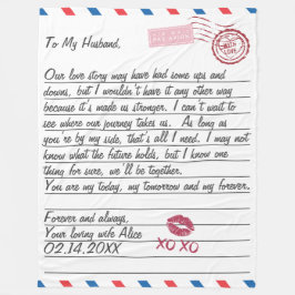 Romantische liefdesbrief Valentijnsdag Jubileum Fleece Deken