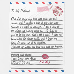 Romantische liefdesbrief Valentijnsdag Jubileum Fleece Deken