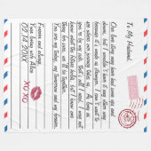 Romantische liefdesbrief Valentijnsdag Jubileum Fleece Deken (Voorkant (Horizontaal))