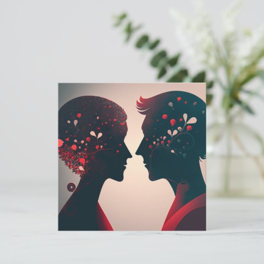 Romantische liefdesbriefkaart feestdagenkaart (Staand voorkant)