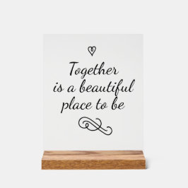 Romantische liefdescalligrafie saamhorigheid bruil acryl bord