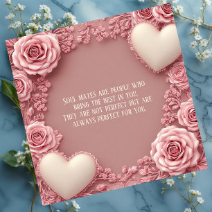 Romantische liefdescitaat Soulmates Pastelrozen Ha